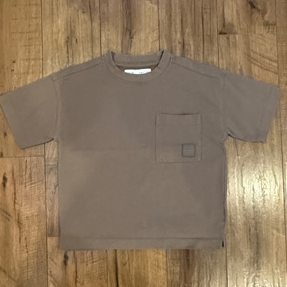 Zara Kids Taupe Short Sleeve Tee with Pocket